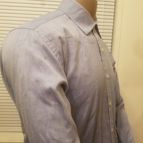 ROUNDTREE & YORKE Oxford Blue Solid Long Sleeve - Picture 2 of 7